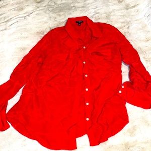 Silk coral ann Taylor button down